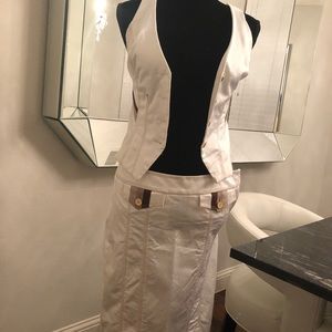 Bebe white skirt suit
